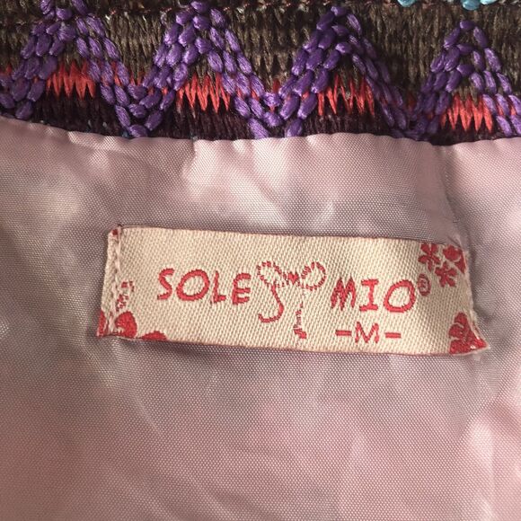 Sole Mio Womens Medium Embroidered Open Jacket Pink Purple Boho Vibrant #3982 - Picture 6 of 9